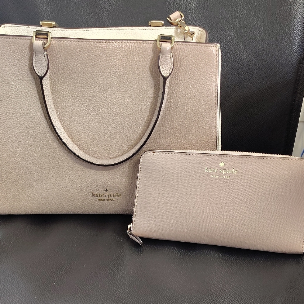 kate spade Blush Pink Leather Tote with Matching Zip Wallet